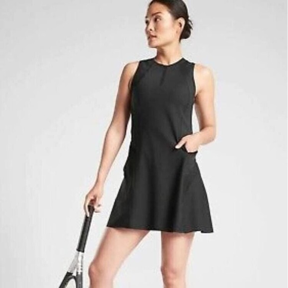 Athleta Dresses & Skirts - ATHLETA Match Point Dress Supersonic Stretchy Black Size S Tennis Running Golf